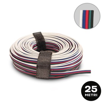 ROTOLO CAVO RGBW 5 POLI 5x0.34MM2 IN ROTOLO DA 25MT su