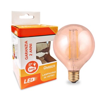 Lampadina Led Globo G95 dimmerabile E27 6W 650lm 2200K -