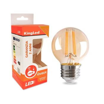 Led bulb G45 E27 socket 4W 360lm 2200K - Amber glass