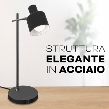 Lampada Led da Tavolo Nera con attacco E27 - Stile Retrò