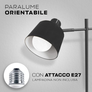 Lampada Led da Tavolo Nera con attacco E27 - Stile Retrò