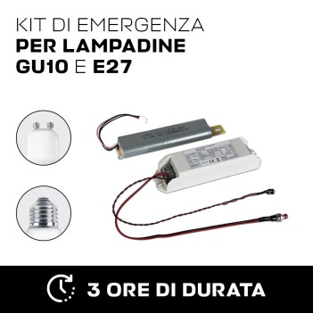 Kit di emergenza per lampadine Gu10 e E27 3-7W com batteria
