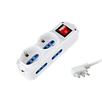 Power Strip 6 Places Bypass + Bypass Schuko Plug 16A - Switch - Cable 1,5m en