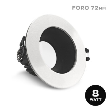 Faretto da incasso Bianco DARK LIGHT PRO 8W IP20 60D foro 75 mm