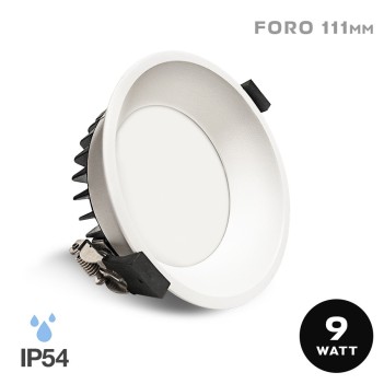 Faretto da incasso impermeabile IP54 9W 100D IP54 con foro 111mm