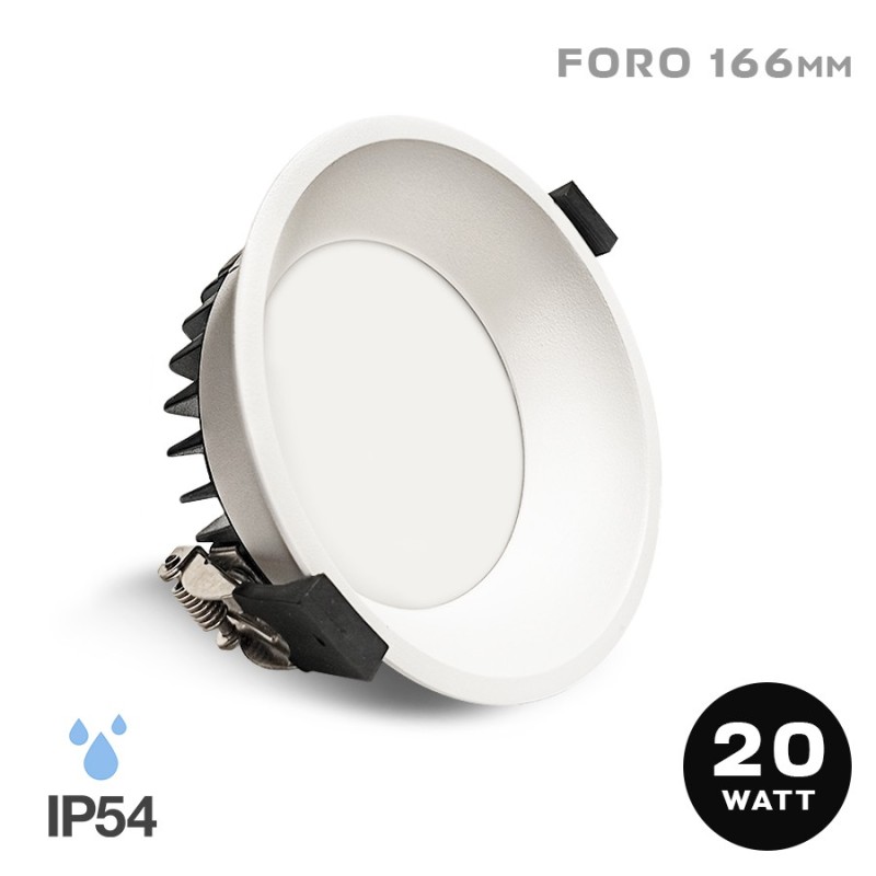 Recessed spotlight SERIES DARK LIGHT 20W 100D IP54 with hole 166mm White color