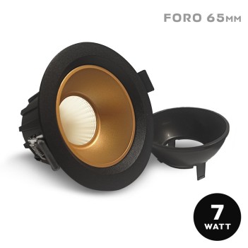 SERIE RETRO 7W CRI80+ 45D recessed spotlight with 65 mm hole colour Black en