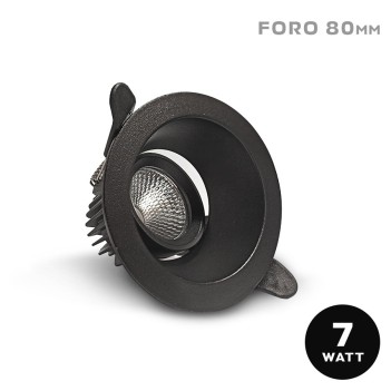 7W 560lm IP20 60D adjustable recessed spotlight holder with