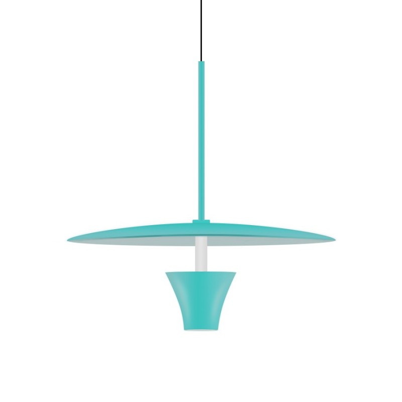 Pendant lamp light Up&Down 12w 48V 1000lm 3000K for SUPREMA track - Flower Series colour cyan