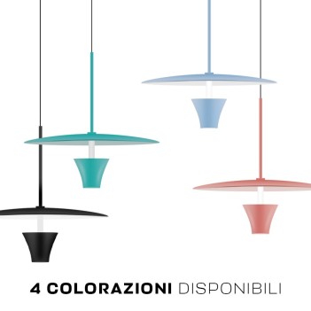 Lampada a sospensione luce Up&Down 12w luce calda per binario a 48V - Flower Celeste