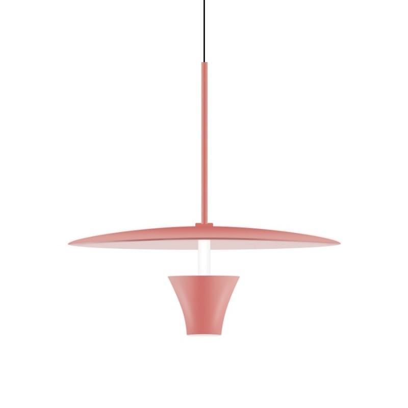 Pendant lamp light Up&Down 12w 48V 1000lm 3000K for SUPREMA track - Flower Series colour Pink