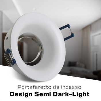 Recessed spotlight holder with GU10 IP20 socket with 76 mm hole SEMI TRIMLESS SERIES colour White