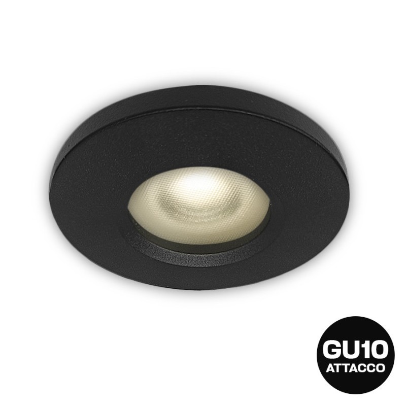 IP65 Waterproof Round Recessed Spotlight Holder 68mm Hole Black - Bathroom