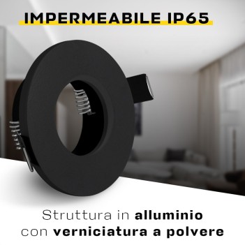 Portafaretto da Incasso rotondo impermeabile IP65 Foro 68mm