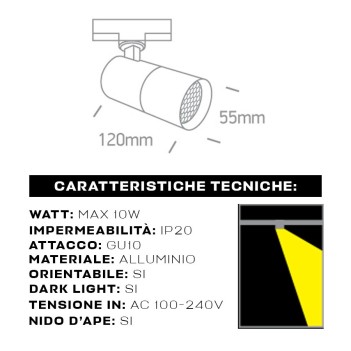 HONEYCOMB SERIES 3-Phase Led Track Light with GU10 Lampholder Colour Black