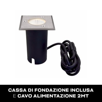 Square Hole 70mm INOX316 recessed walkway and driveway light 9W 1050lm 12V waterproof IP67 - Square Hole 70mm