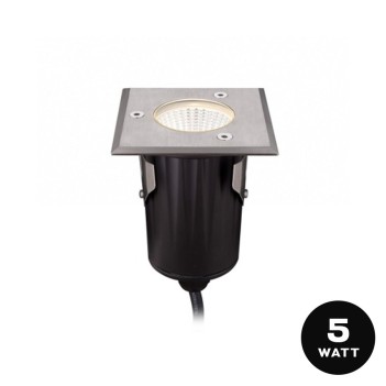 Segnapasso da incasso INOX316 calpestabile e carrabile 5W 550lm 12V impermeabile IP67 - Quadrato Foro 57mm