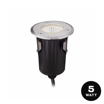 Round Hole 57mm INOX316 recessed walkway and driveway light 5W 550lm 12V waterproof IP67 - Square Hole 57mm