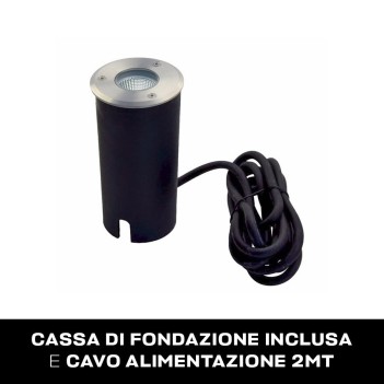 Segnapasso da incasso INOX316 calpestabile e carrabile 5W 550lm 12V impermeabile IP67 - Quadrato Foro 57mm