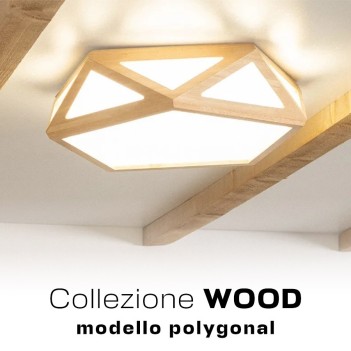 Wooden Led Ceiling Light 20W 1500 lm Dual White CCT - Wood Collection model
