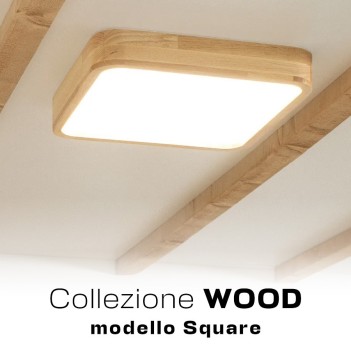 Wooden Led Ceiling Light 20W 1500 lm Dual White CCT - Wood Collection model