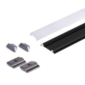 ARC12 Folding Aluminium Profile for Led Strip - Black 2mt - Complete Kit en