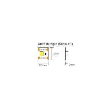 Striscia Led Singolo Taglio 120W 12000lm 24V IP20 PCB 10mm