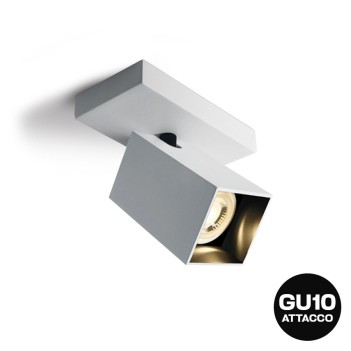 Faretto da Soffitto con Attacco GU10 Serie RETRO SQUARE D60x60 Spotlight Applique da Muro Colore Bianco