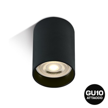 Ceiling Light with GU10 Connection SLIM CYLINDER Series 100mm D56 Spotlight Colour Black