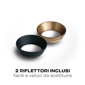 Faretto da Soffitto con Attacco GU10 Serie ADJ CYLINDER 196mm D57 Spotlight Orientabile Colore Nero