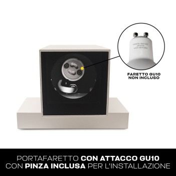 Faretto da Soffitto con Attacco GU10 Serie RETRO SQUARE D60x60 Spotlight Applique da Muro Colore Bianco