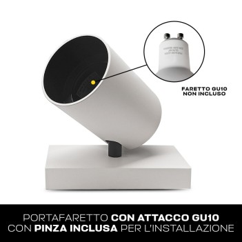 Faretto da Soffitto con Attacco GU10 Serie RETRO CYLINDER D58 Spotlight Applique da Muro Colore Nero