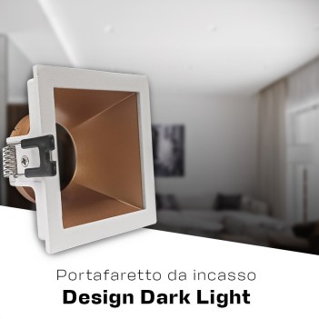 KING LED | Portafaretto da incasso quadrato bianco con attacco GU10