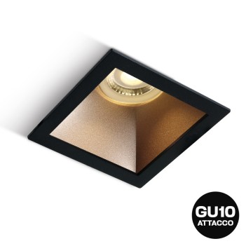 Square recessed spotlight holder with GU10 socket IP20 hole 76 mm CHILL-OUT SERIES Desing Dark Light Black