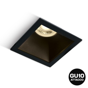 Square recessed spotlight holder with GU10 socket IP20 hole 76 mm CHILL-OUT SERIES Desing Dark Light Black