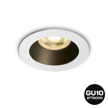 Round recessed spotlight holder with GU10 socket IP20 hole 70 mm CHILL-OUT SERIES Desing Dark Light white with black reflector