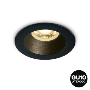 Round recessed spotlight holder with GU10 socket IP20 hole 70 mm CHILL-OUT SERIES Desing Dark Light black with black reflector