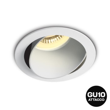 Round recessed spotlight holder with GU10 socket IP20 hole 70