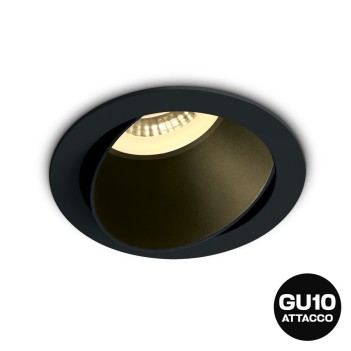 KING LED | Portafaretto da incasso orientabile rotondo nero per GU10