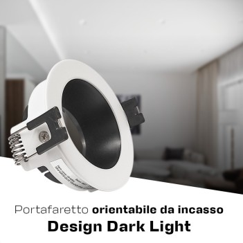 KING LED | Portafaretto da incasso orientabile rotondo bianco per GU10