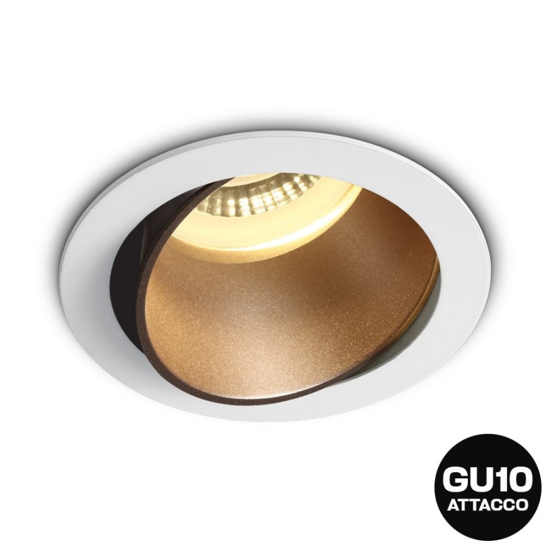 KING LED | Portafaretto da incasso orientabile rotondo bianco per GU10