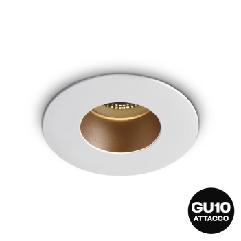 Round recessed spotlight holder with GU10 socket IP20 hole 70 mm CHILL-OUT SERIES Desing Dark Light white with gold reflector