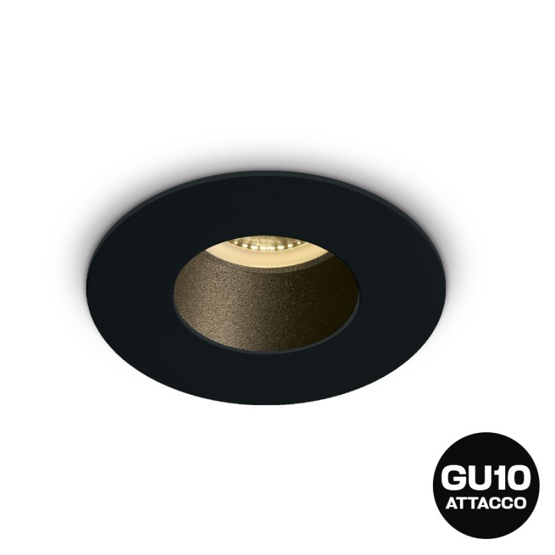 King LED | Portafaretto da incasso nero rotondo foro 70mm CHILL-OUT