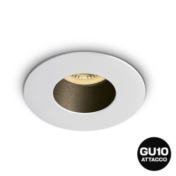 Round recessed spotlight holder with GU10 socket IP20 hole 70 mm CHILL-OUT SERIES Desing Dark Light white with black reflector