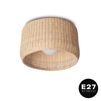Lampada da Soffitto in rattan con attacco E27 - Collezione BOHO CHIC modello Gondia