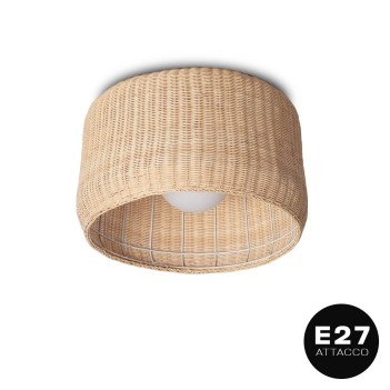 Lampada da Soffitto in rattan con attacco E27 - Stile Natura