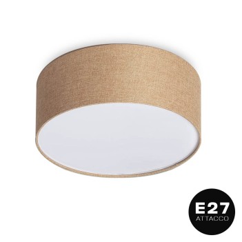 Lampada decorativa da Soffitto in tessuto con attacco E27 colore CREMA