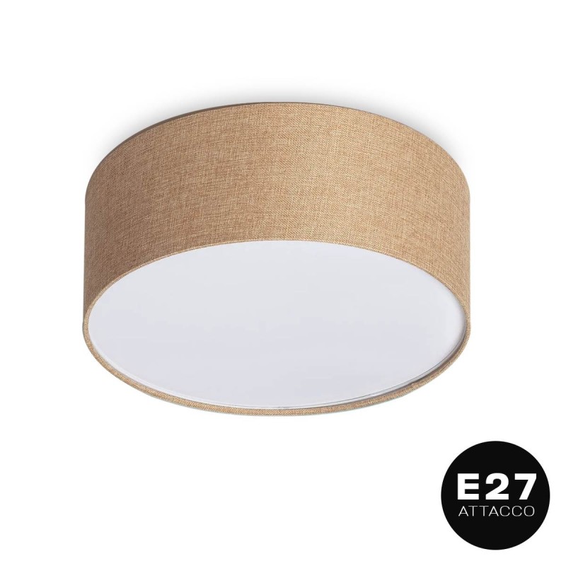 Decorative fabric ceiling lamp with E27 socket CREAM colour