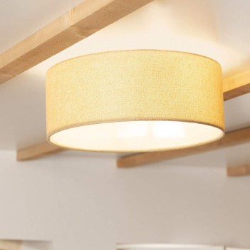 Lampada decorativa da Soffitto in tessuto con attacco E27 colore CREMA