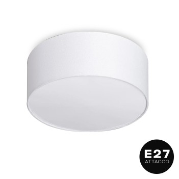 Decorative fabric ceiling lamp with E27 socket white colour